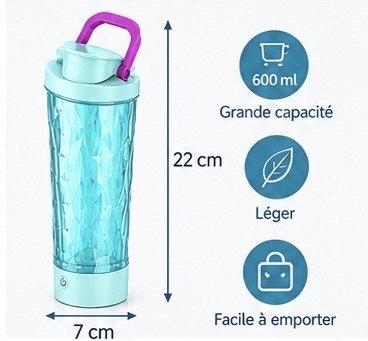 Dimensions du mug : 22 cm de haut, 7 cm de diamètre